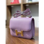 Kangkang 19 mallow purple goatskin gold buckle