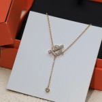 Hermes OT buckle full diamond necklace