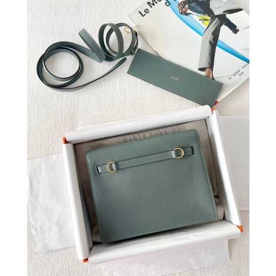 Kelly Danse almond green gold buckle evercolor leather