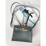 Kelly Danse almond green gold buckle evercolor leather