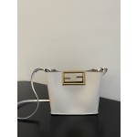 FENDI small beige Way new double F buckle handbag