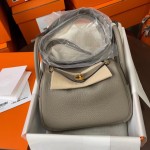 mini Lindy tc leather M8 asphalt gray gold buckle