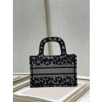 Dior Book Tote Grey Leopard Mini