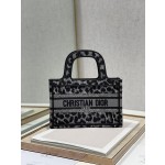 Dior Book Tote Grey Leopard Mini