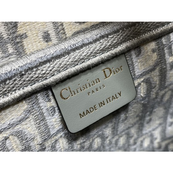 Dior Grey Letter Embroidery Saddle Bag 3351
