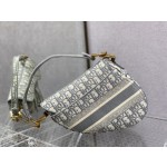 Dior Grey Letter Embroidery Saddle Bag 3351