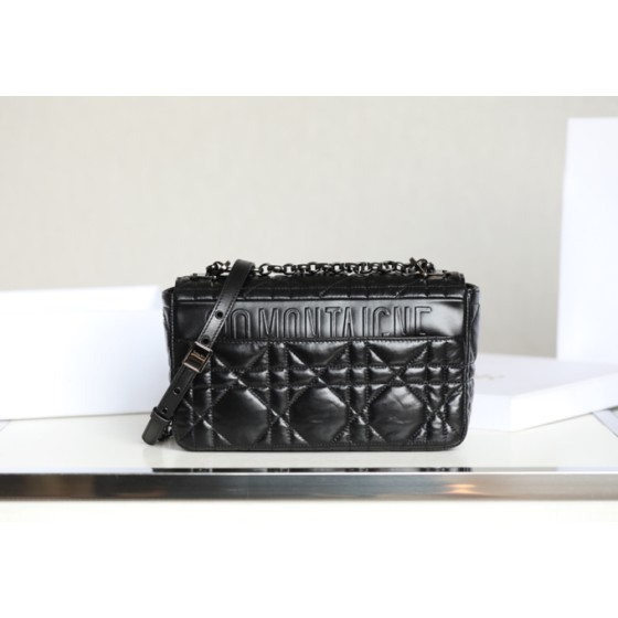 ▪️ DIOR CARO Black Gunmetal Buckle DR-061