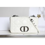 ▪️ DIOR CARO White Gunmetal Buckle DR-061