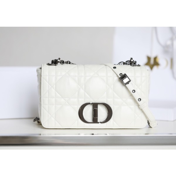 ▪️ DIOR CARO White Gunmetal Buckle DR-061
