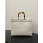 FENDI medium side leather woven "sunshine tote bag"