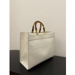 FENDI medium side leather woven "sunshine tote bag"