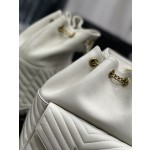 SAINT LAURENT V-shaped Quilted Mini Bucket Bag Model: 672609