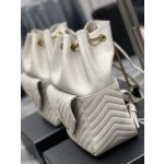 SAINT LAURENT V-shaped Quilted Mini Bucket Bag Model: 672609