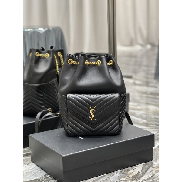 SAINT LAURENT V-shaped Quilted Mini Bucket Bag Model: 672609