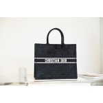 DIOR TOTE embroidered vine check black
