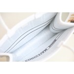 DIOR TOTE embroidered vine check white