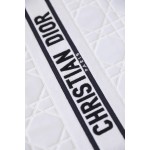 DIOR TOTE embroidered vine check white