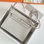 Kelly danse evercolor calf leather pearl grey silver buckle