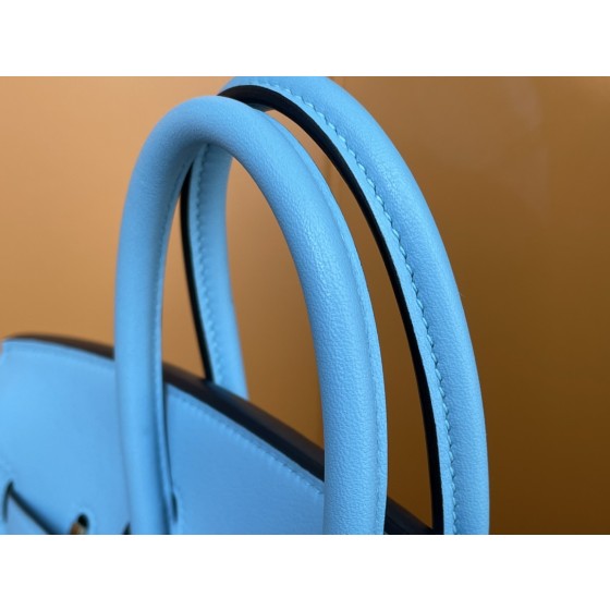 Birkin 25/30 Northern Blue swift Leather Gold Buckle