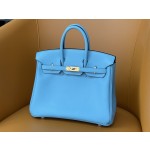 Birkin 25/30 Northern Blue swift Leather Gold Buckle