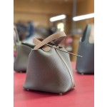 picotin18cm elephant gray and golden brown tc and swift leather gold buckle