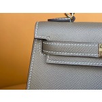 Mini Kelly 2nd generation elephant gray epsom leather