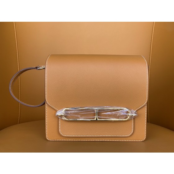 Roulis19 toffee gold evercolor leather