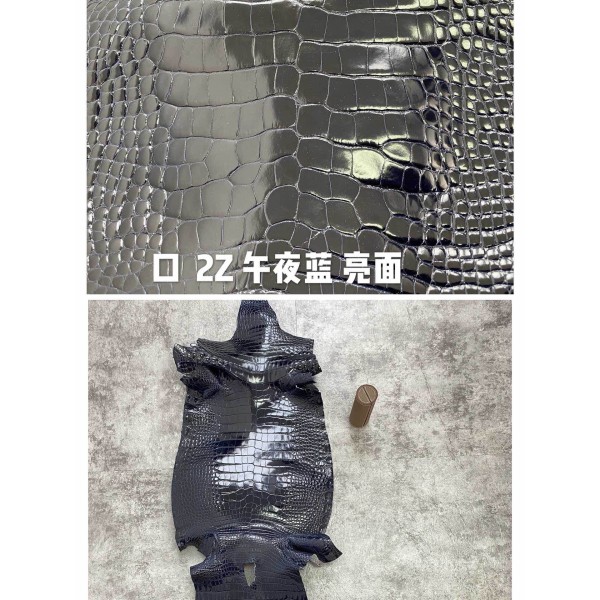 Hermès makes exclusive leather glossy American alligator:2Z midnight blue