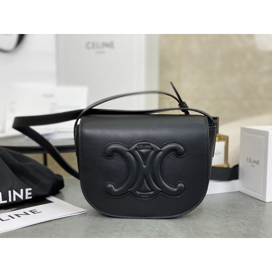 CELINE Full Leather Small Saddle Bag Model: 198263