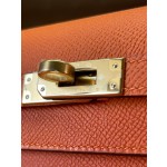 Kelly25 classic orange ep leather gold buckle