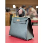 Kelly25 British green ep leather gold buckle