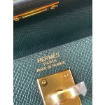 Kelly25 British green ep leather gold buckle