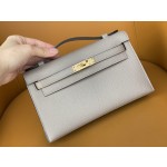 mini Kelly Asphalt Grey Epsom Gold Buckle