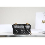 DIOR CARO Black Gilt Buckle DR-061