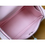 mini lindy3Q powder suede spelling swift leather silver buckle