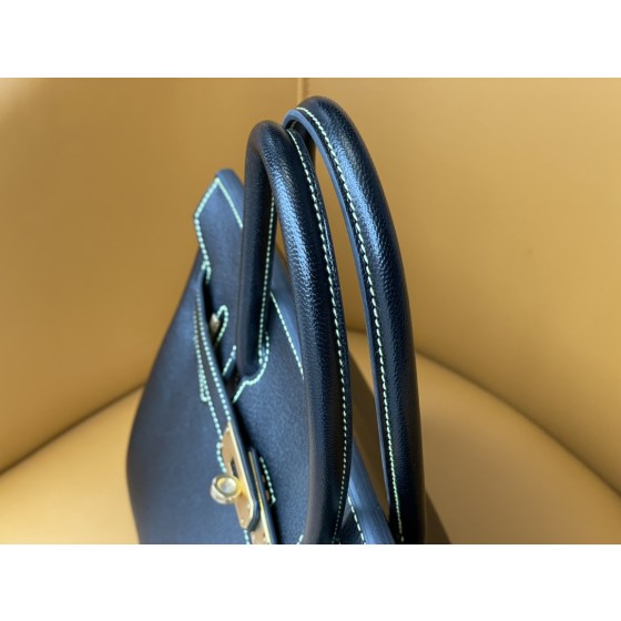 Birkin 25/30 Black goat skin inside match 9R color line