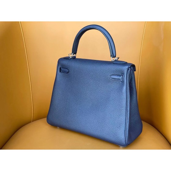 Kelly25 Midnight Blue Togo with Rose Purple