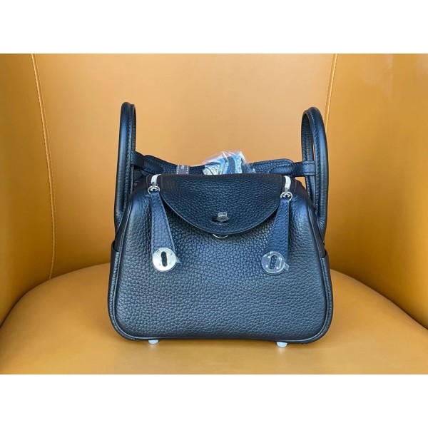 Minilindy black and silver tc leather