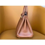 Birkin 25/30 Golden Brown Fubao leather is also the pelleted saddle leather