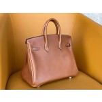 Birkin 25/30 Golden Brown Fubao leather is also the pelleted saddle leather