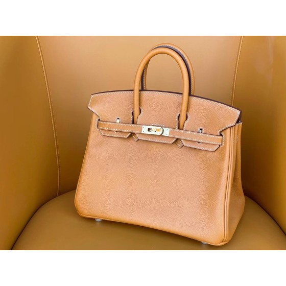 Birkin 25/30 Toffee Gold evercolor Gold buckle