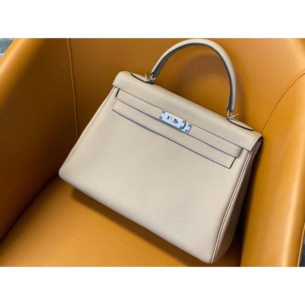 Kelly32 turtledove gray togo leather