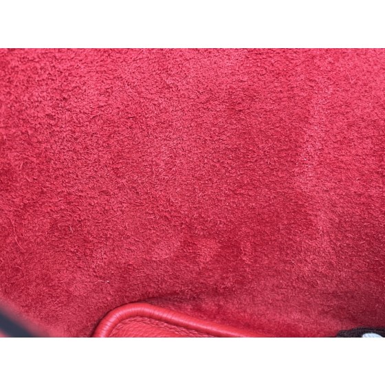 picotin18 tomato red tc with black swift leather silver buckle