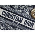 DIOR LADY-D-LITE five compartment toffee bag embroidered tiger blue