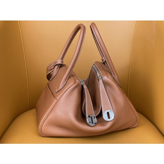 Lindy26 gold brown tc leather silver buckle