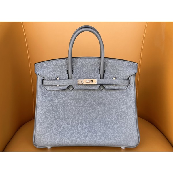 Birkin 25/30 Tin ware Grey togo rose Gold buckle
