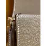 Roulis 19 elephant gray evercolor leather gold buckle