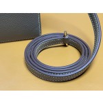 Roulis 19 elephant gray evercolor leather gold buckle