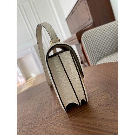 Kangkang 19 cream white goatskin gold buckle