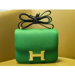 Kangkang 19 bamboo green epsom leather gold buckle